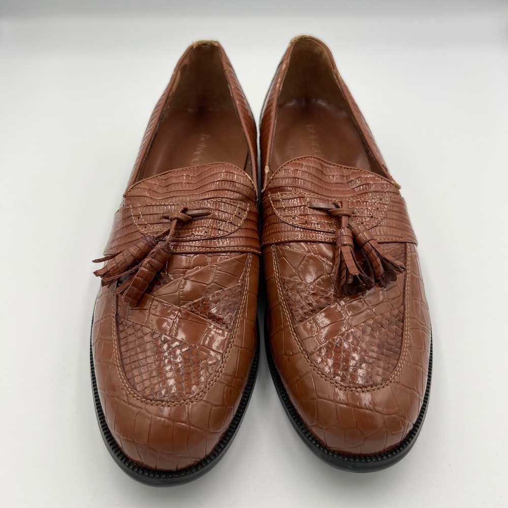 Belvedere Mens Brown Genuine Snakeskin All Leather Brogue Loafer Shoe Size 10 - Picture 1 of 16